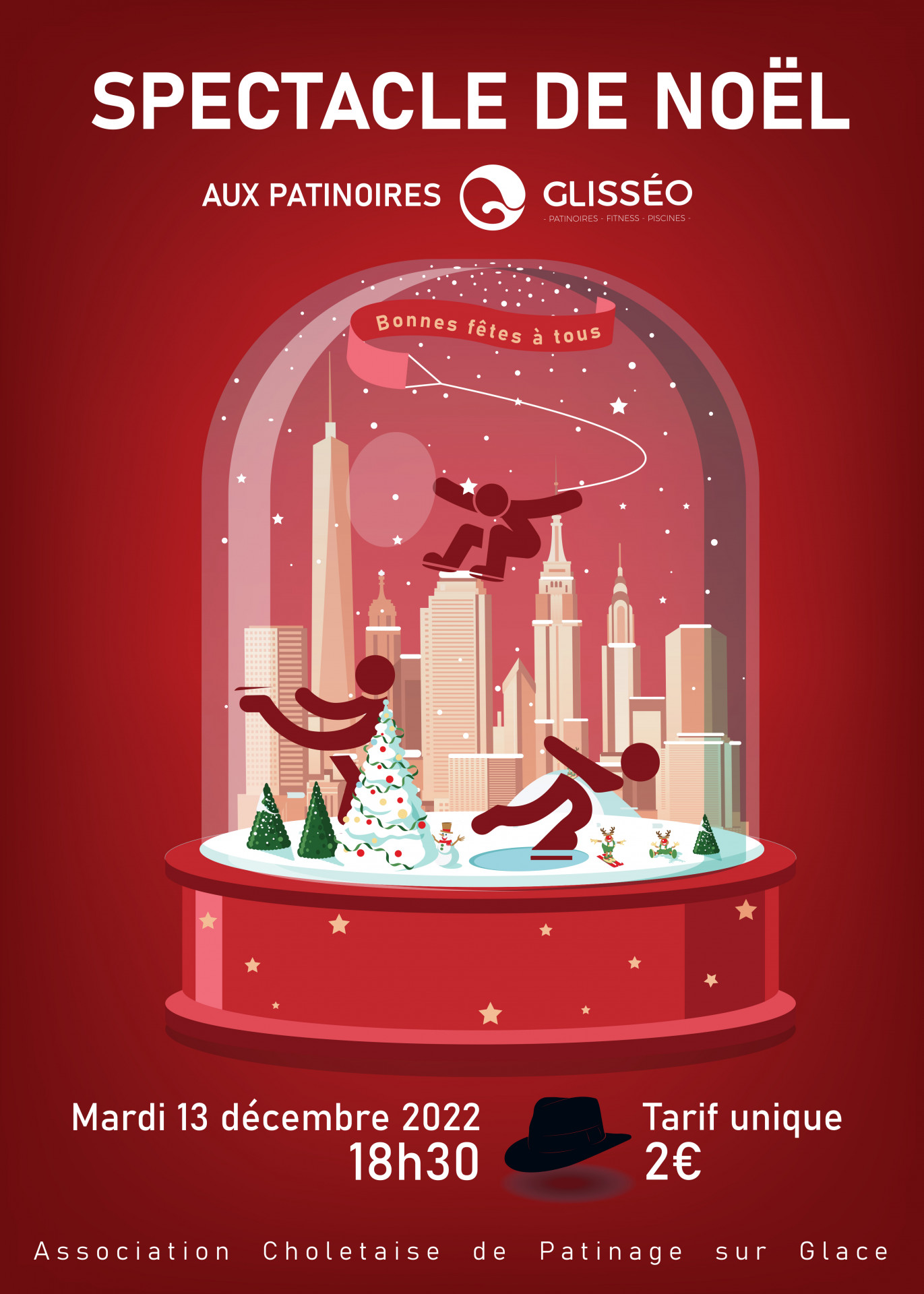 Spectacle de Noël de patinage sur glace