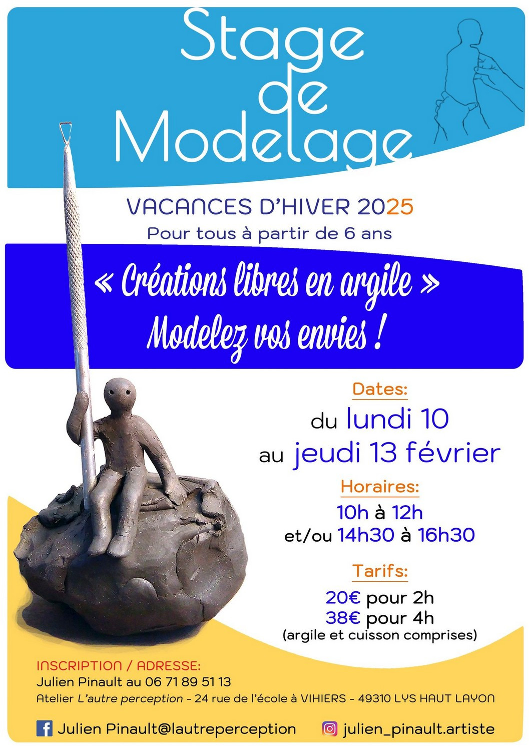 Stage Modelage Création Argile Artiste Sculpture
