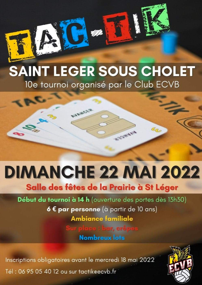 agenda manifestation Tac-Tik St Léger Sous Cholet