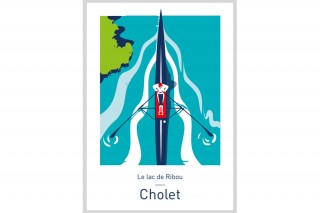 Affiche Illustrée Le Lac de Ribou - Cholet