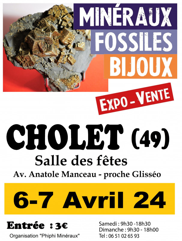 4ème édition du salon des minéraux, fossiles et bijoux de Cholet
