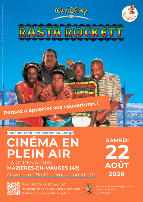 Cinéma en plein air - © Fratern'ailes Affiche cinéma Fratern'ailes cinéma de plein air mazières en mauges
