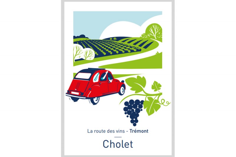 Affiche Illustrée La Route des Vins - Trémont - © Ville de Cholet/AdC Affiche Illustrée La Route des Vins - Trémont