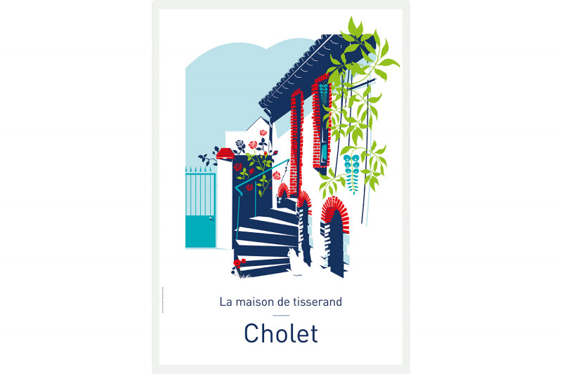 Affiche Illustrée La Maison de Tisserand - Cholet Affiche Illustrée La Maison de Tisserand - Cholet