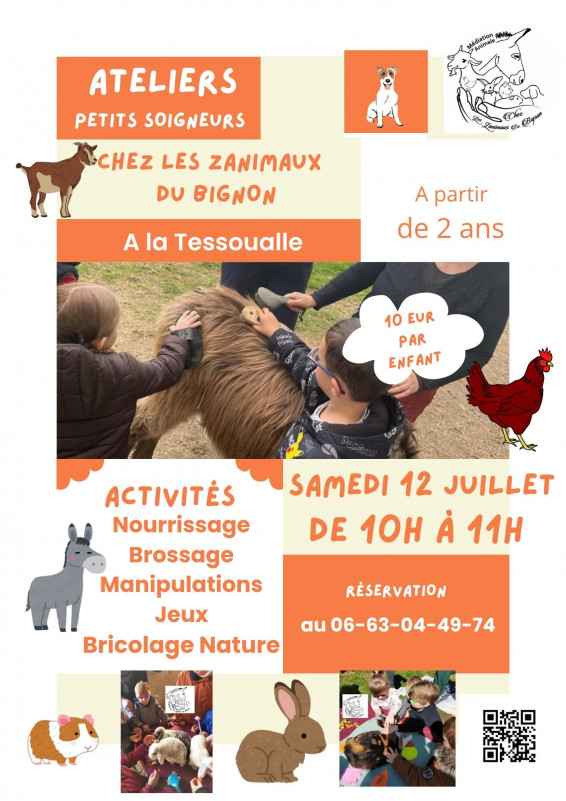 Ateliers petits soigneurs pour enfants chez les Zanimaux du Bignon