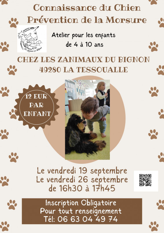 Ateliers pour les enfants sur la Connaissance du Chien et la Prévention Morsure
