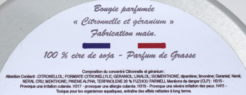 Bougie parfumée - Citronnelle - Géranium