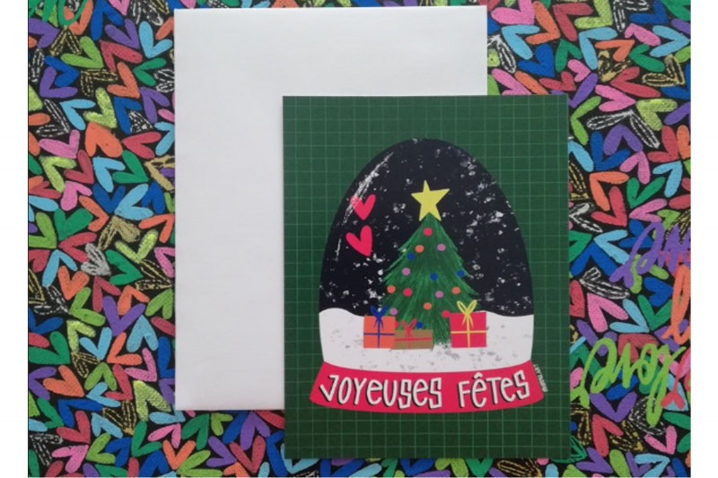 Carte - Boule à Neige Joyeuses Fêtes