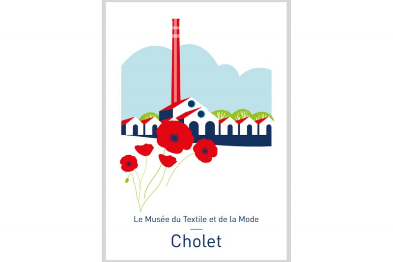 Carte postale Illustrée Musée du Textile et de La Mode - Cholet - © Ville de Cholet/AdC Carte postale Illustrée Musée du Textile et de La Mode - Cholet