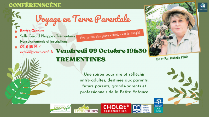 Conférence / Spectacle « Voyage en terre parentale » – Etre parent d’un jeune enfant c’est la Jungle! De et par Isabelle Pénin de la structure Question de Famille - © © Isabelle Pénin / Question de Famille Conférence / Spectacle « Voyage en terre parentale » – Etre parent d’un jeune enfant c’est la Jungle! De et par Isabelle Pénin de la structure Question de Famille