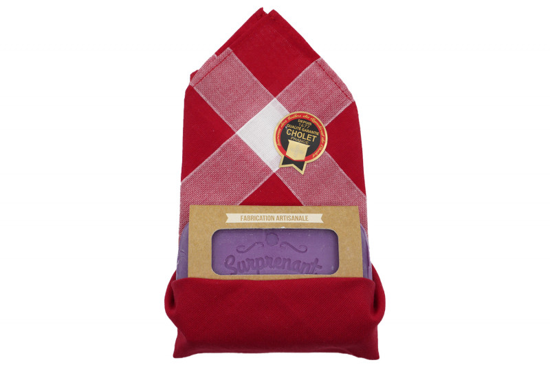 Ensemble Savon Naturel parfumé et Mouchoir de Cholet Ensemble Savon Naturel parfumé et Mouchoir de Cholet
