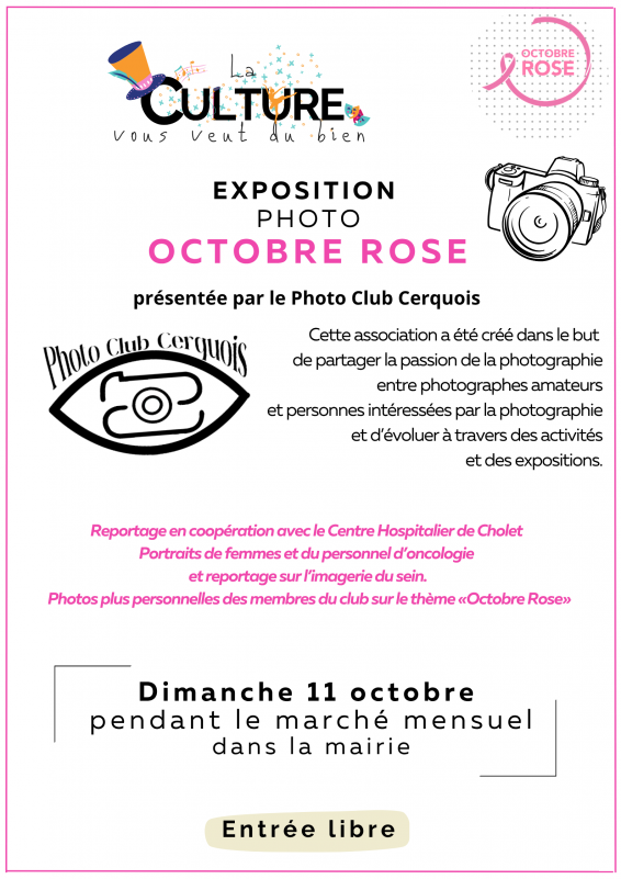 Exposition Octobre rose (49) TOUTLEMONDE - © La culture vous veut du bien Agenda manifestation Exposition Octobre rose (49) TOUTLEMONDE