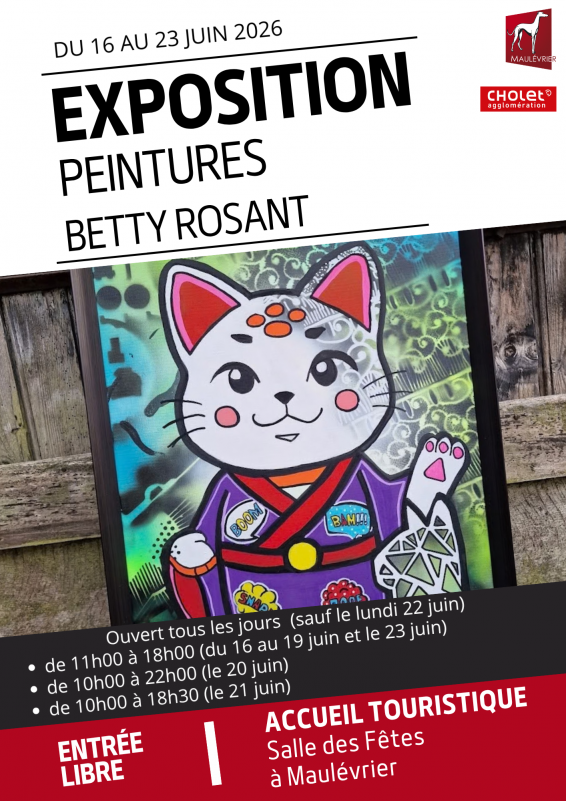 Agenda manifestation Maulévrier Exposition Peintures Betty Rosant 