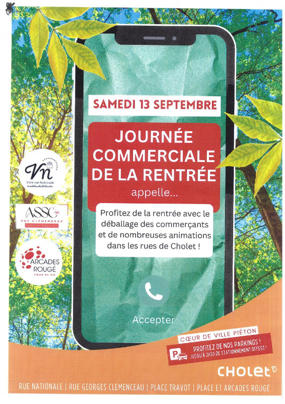 Agenda manifestation Cholet Journée commerciale de la rentrée centre-ville