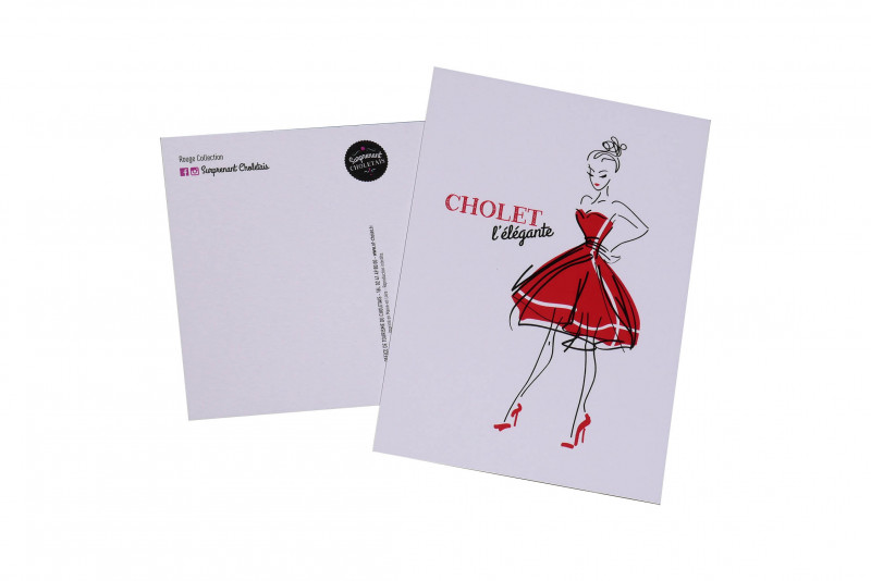Lot de 6 cartes postales Rouge Collection