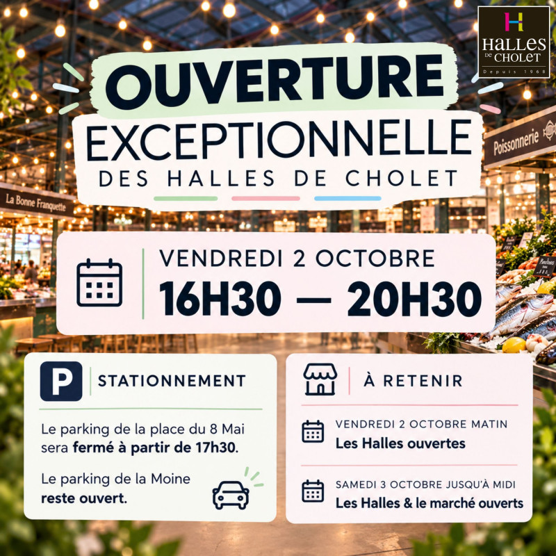 Nocturne des halles de Cholet - © Les Halles de Cholet Nocturne des halles de Cholet