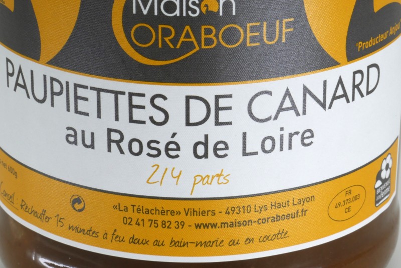 Paupiettes de Canard au Rosé de Loire Coraboeuf