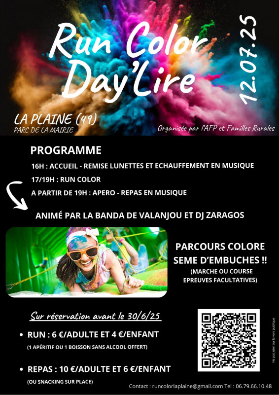 Agenda manifestation Run Color Day'Lire La Plaine