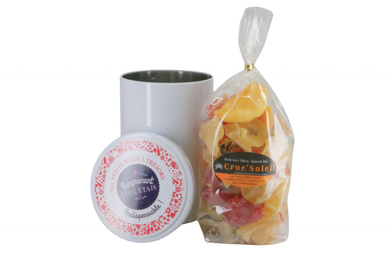 Sachet Fruits séchés - 315 g et sa boîte métal - © Rosalie LESUR Sachet Fruits séchés - 315 g et sa boîte métal
