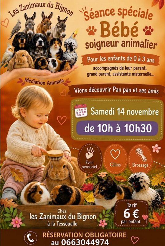 Séance spéciale bébé soigneur animalier - © Les Zanimaux du Bignon seance-speciale-bebe-soigneur-la-tessoualle-49