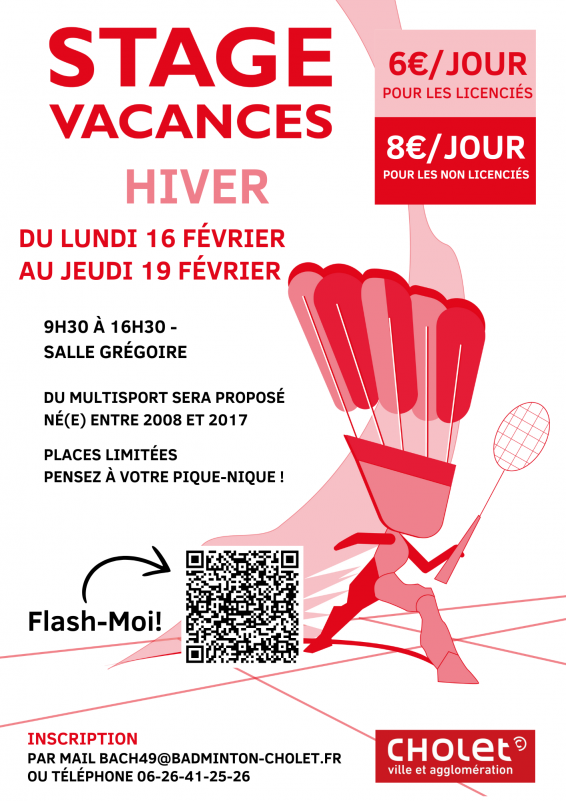 Agenda manifestation Cholet Stage Badminton Hiver 2026 BACH