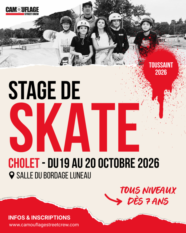 Stage de Skate Toussaint 2026 - © Camouflage street crew stage-de-skate-cholet-49