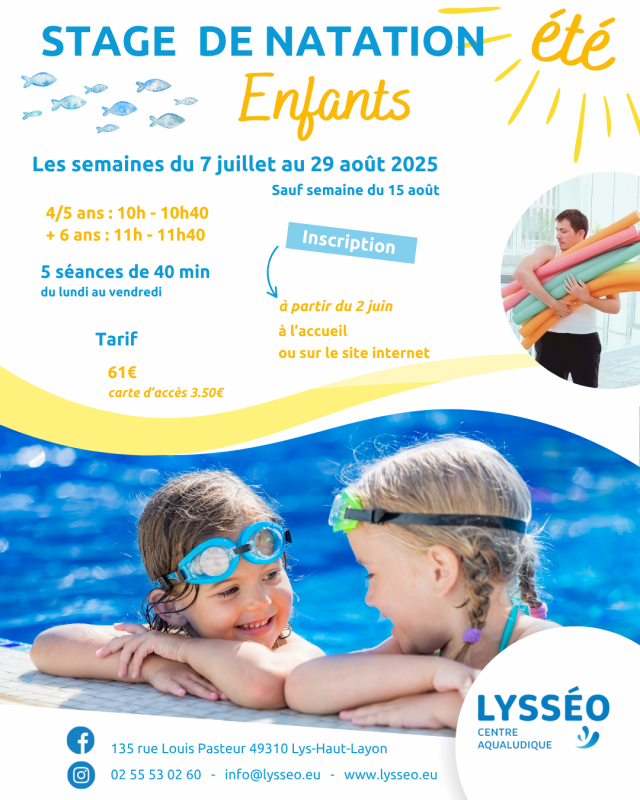 Stage Natation Piscine Enfant Eté