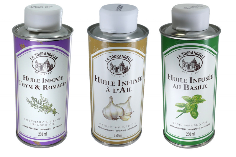 Trio Huiles Infusées - Ail - Basilic - Thym Romarin